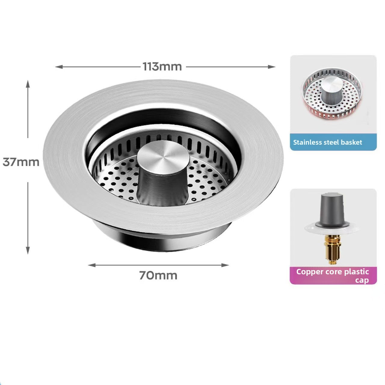 Stainless steel kitchen sink filter screen