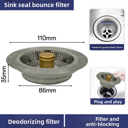 Stainless steel kitchen sink filter screen